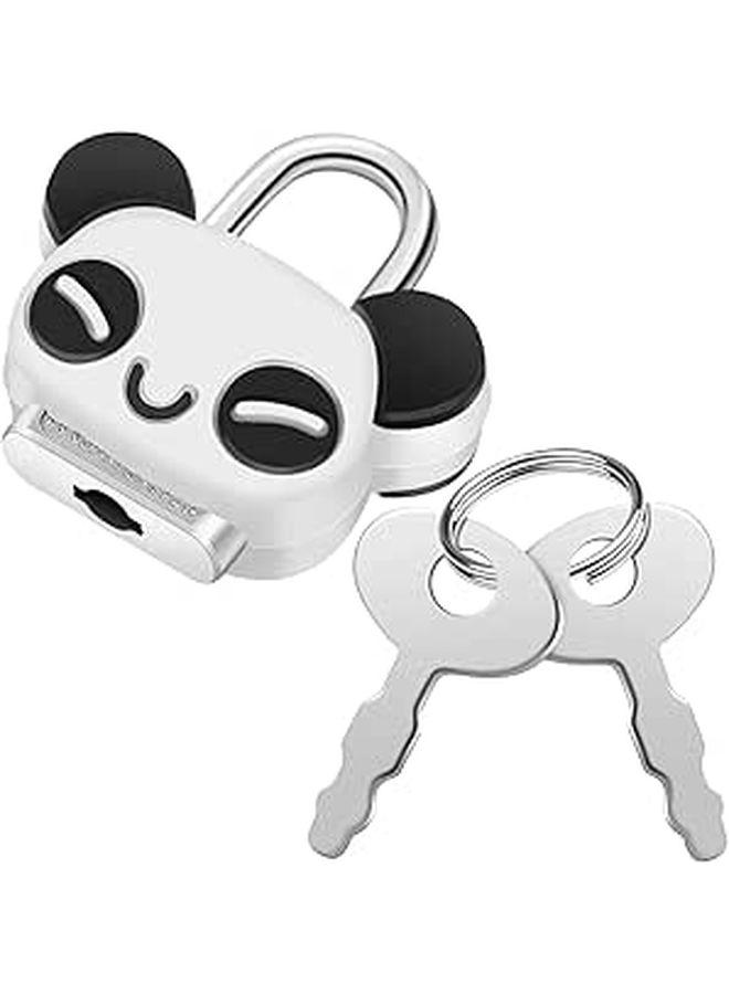 Panda Cartoon Mini Padlock For Locker Cabinet Bag Small Metal Luggage Lock With Key - Image 1