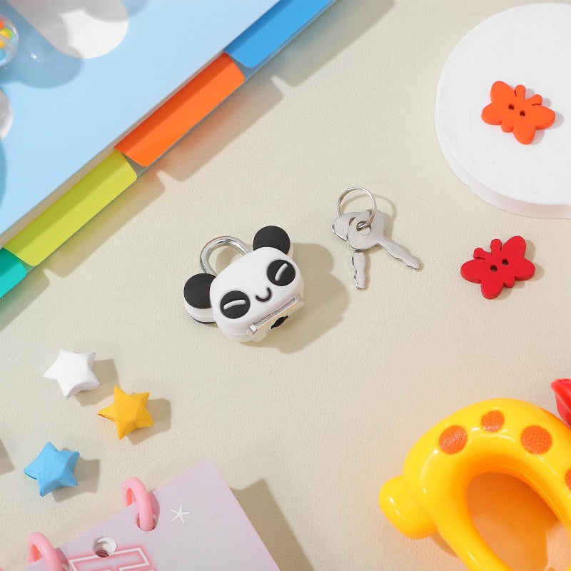 Panda Cartoon Mini Padlock For Locker Cabinet Bag Small Metal Luggage Lock With Key - Image 5