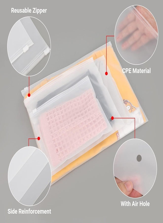 Svaldo Frosted Zipper Bags for Clothes 25pcs, Plastic Shirt Bags for Packaging T-Shirt, Swimsuit, Bikini, Bathing Suit, 3 Mil, 9.8x7.8" with Vent Holes and Reinforced Sides - Image 3