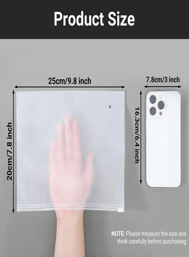Svaldo Frosted Zipper Bags for Clothes 25pcs, Plastic Shirt Bags for Packaging T-Shirt, Swimsuit, Bikini, Bathing Suit, 3 Mil, 9.8x7.8" with Vent Holes and Reinforced Sides - Image 4