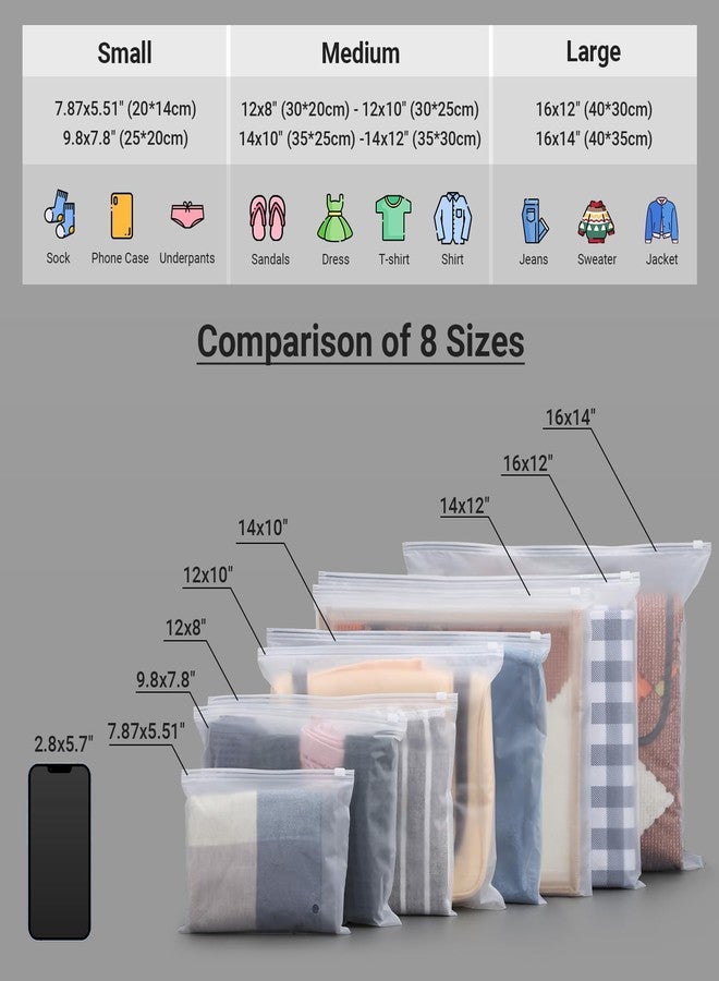 Svaldo Frosted Zipper Bags for Clothes 25pcs, Plastic Shirt Bags for Packaging T-Shirt, Swimsuit, Bikini, Bathing Suit, 3 Mil, 9.8x7.8" with Vent Holes and Reinforced Sides - Image 5