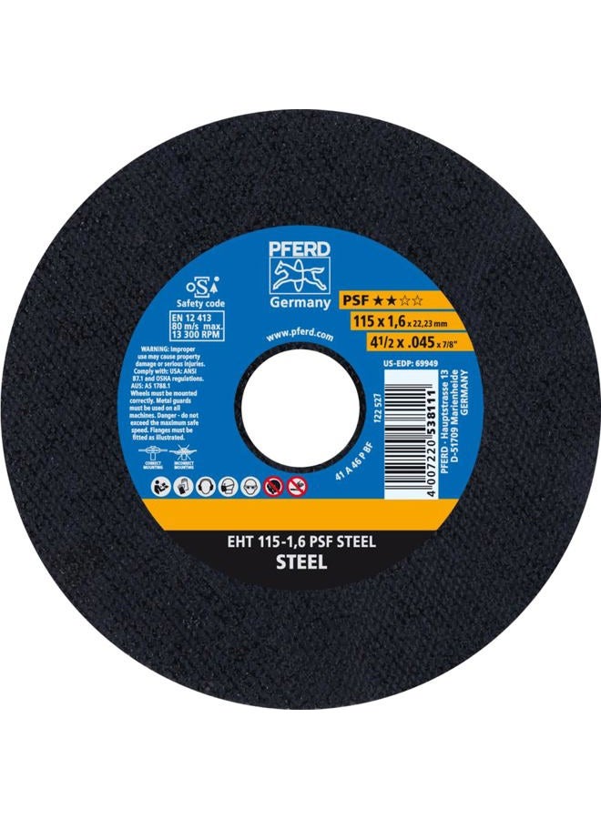 PFERD 69949 Flat Cut-Off Wheel, Type 1, Aluminum Oxide A, 4-1/2" Diameter x .045" Thickness, 7/8" Bore, 13300 Max RPM (Pack of 25) - Image 1