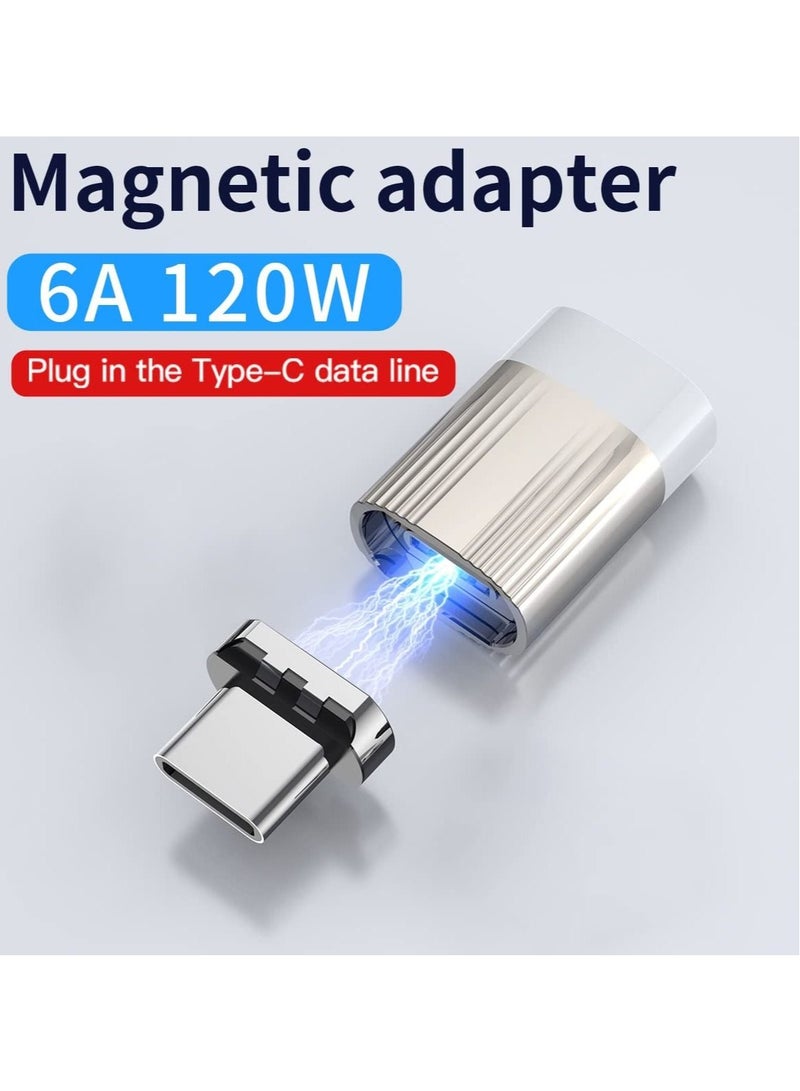 Captaintech 2 Pack USB C Magnetic Adapter USB PD 120W Quick Charge 480Mb/s Data Transfer USB-C Mobile Phone Type C Connector Compatible with Mobile Phone Laptops Tablets and Notebook Computers - Image 4