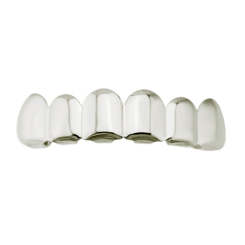 Hiphop Hip Hop Gold Braces Teeth Grillz Real Gold Plating Decorative Props Smooth Teeth Accessories - Image 1