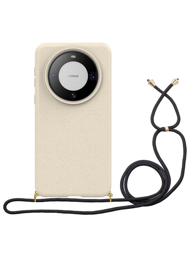 اس-توب جراب لهاتف Huawei Mate 60 Pro مصنوع من مادة قش القمح + جراب هاتف TPU مع حبل - Image 1