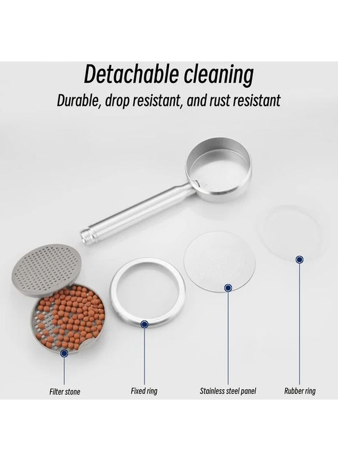 Silver Space Aluminum 3pcs Shower Set with 59.06 Inch Encrypted Pipe and Wall Bracket - Image 5