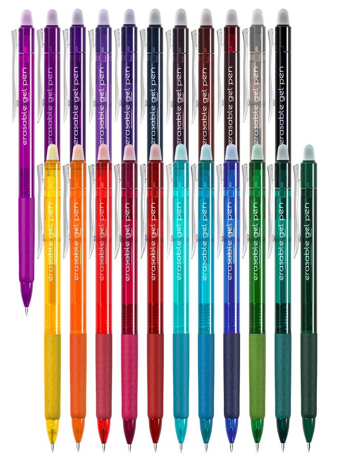 Vanstek 22 Colors Retractable Erasable Gel Pens Clicker, Fine Point(0.7), Make Mistakes Disappear, Premium Comfort Grip for Drawing Writing Planner and Crossword Puzzles - Image 1