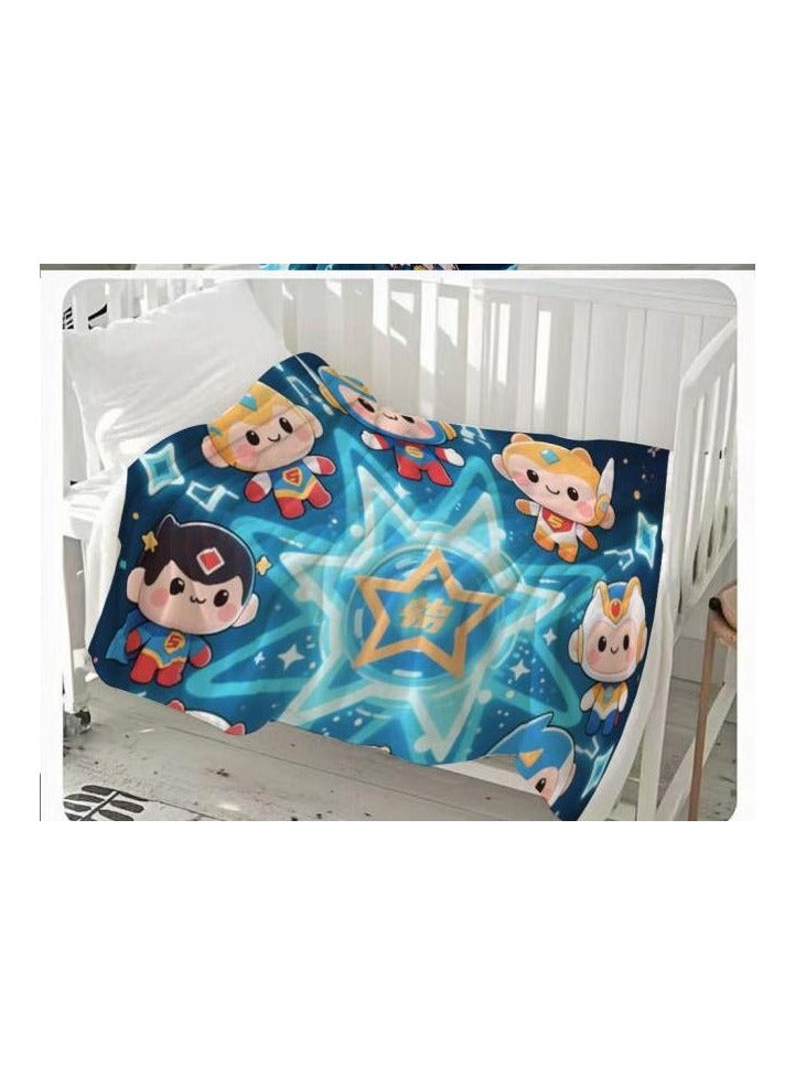 general Children's or student cartoon flannel thin blanket (warm and comfortable, suitable for sleep, games) 100cm*150cm - Image 1