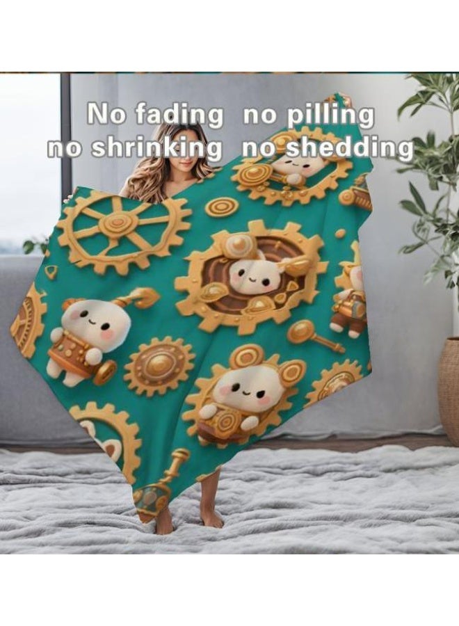 general Baby and children's cartoon flannel thin blanket (warm and comfortable, suitable for sleep, game use) 70cm*100cm - Image 3