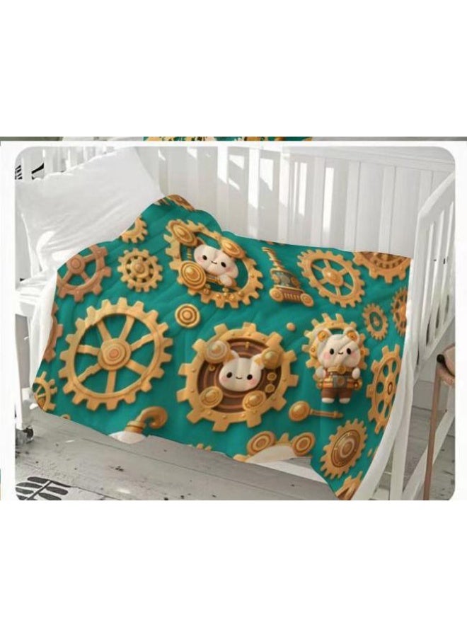 general Baby and children's cartoon flannel thin blanket (warm and comfortable, suitable for sleep, game use) 70cm*100cm - Image 2