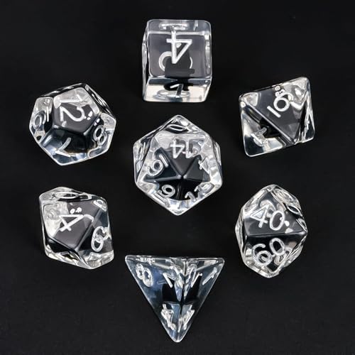 Cusdie 7Die DND Dice Polyhedral Dice Set Filled with Animal for Role Playing Game DD DiceBlack Cat - Image 5