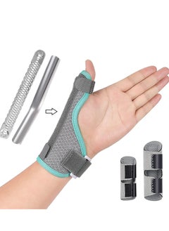 KASTWAVE Thumb Support Brace with 2 Pieces Finger Splint Thumb Splint and Wrist Stabilizer Splint for BlackBerry Thumb Trigger Finger Arthritis, Tendonitis, Sprained and Carpal Tunnel Supporting  - Image 1