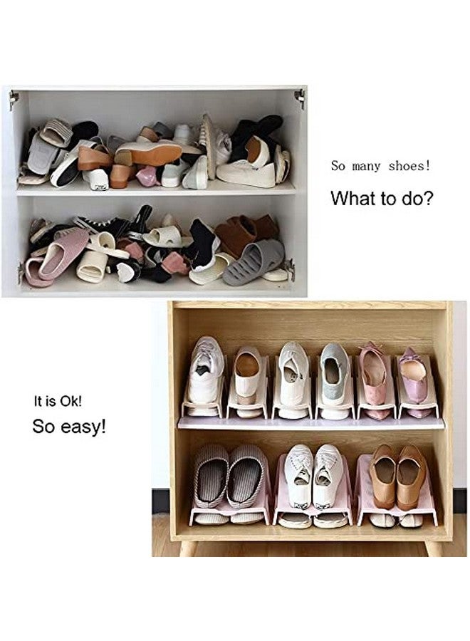 UNIQUE CART Shoe Organizer for Shoe Rack Home Plastic Shoe Stacker Slotz Space Saver | Double Deck Shoe Rack Adjustable Shoe Holder for Storage Organiser | Multipurpose Footwear Stand-Pack of 10 - Image 4