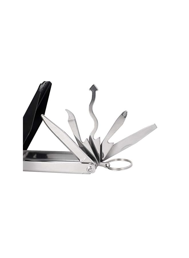 PROMASS Mobile Phone Stand Holder Desktop, Full Metal Foldable Portable Keychain Accessories (black) - Image 3