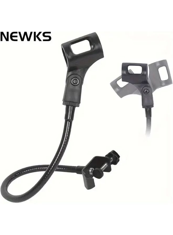 Black Gooseneck Microphone Stand Adjustable Desktop Boom Arm For Podcast Conference - Image 2
