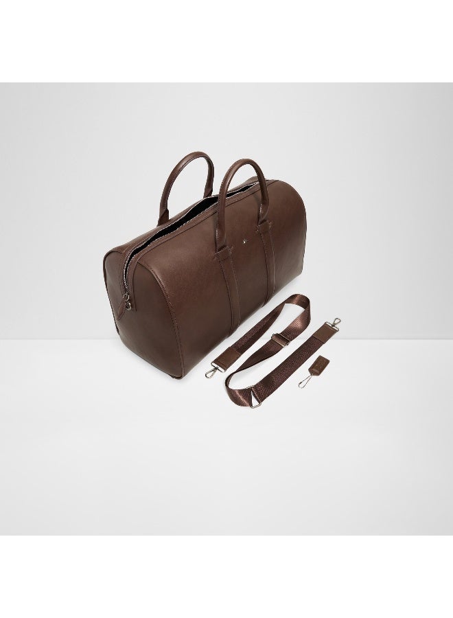 ALDO Brown Leather Duffel Bag for Men - Image 3