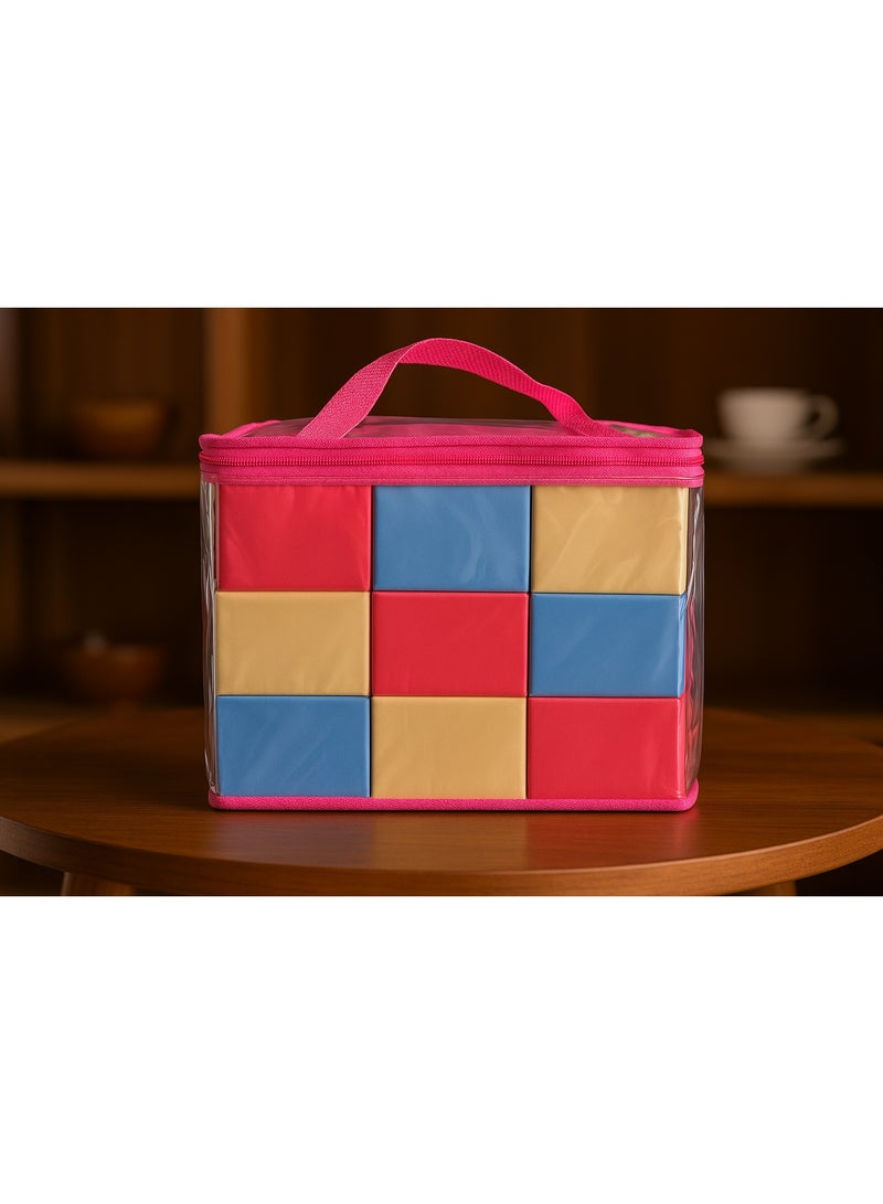 Rally Large Colorful Building Blocks Toy for Kids – 18-Piece Brick Set with Easy-to-Carry Bag, Develops Creativity and Intelligence, Build Different Shapes, Safe and Suitable for Early Ages - Image 2