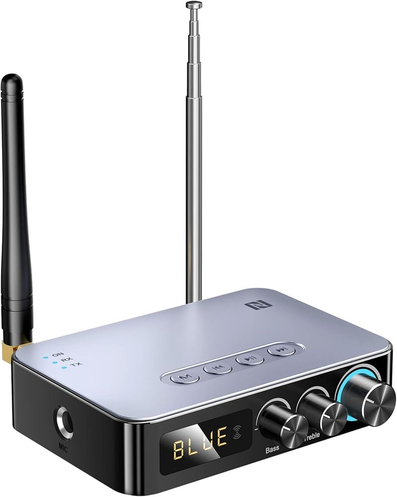 Tobo Bluetooth 5.1 Audio Receiver Transmitter 3.5mm Aux RCA Bass Treble Wireless Music Adapter U Disk/TF Card FM Radio Player DAC Converter with IR Remote Control(TD-1095WA) - Image 1