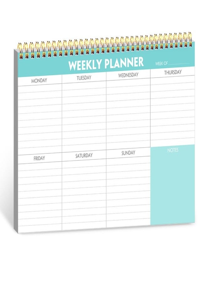 Getvow Weekly Planner Notepad - 7" x 10" Weekly Pad Organizers Habit Tracker Journal for Man & Women, 52 Sheets, 100gsm Paper, Undated Weekly To Do List Notepad with Your Life, Teal - Image 1