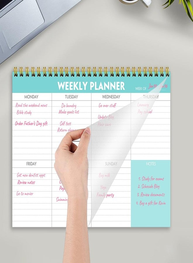 Getvow Weekly Planner Notepad - 7" x 10" Weekly Pad Organizers Habit Tracker Journal for Man & Women, 52 Sheets, 100gsm Paper, Undated Weekly To Do List Notepad with Your Life, Teal - Image 4