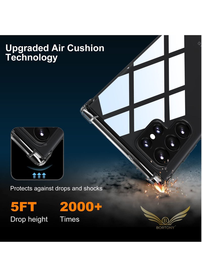 BORTONY Crystal Clear Air Cushion Soft TPU Shockproof Protective Bumper Shell Corner Protective Case Cover For Samsung Galaxy S22 Ultra 5G - Image 4