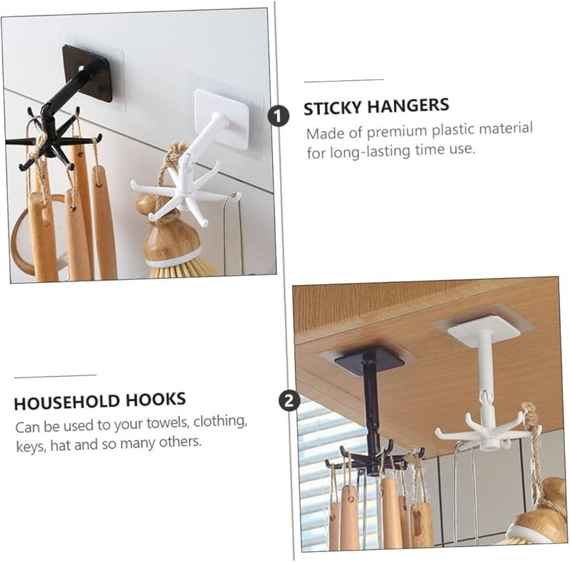 GLEAVI 4 Pack White No Drill Wall Hooks for Bathroom Kitchen Shower Easy Install Sturdy Mount - Image 3