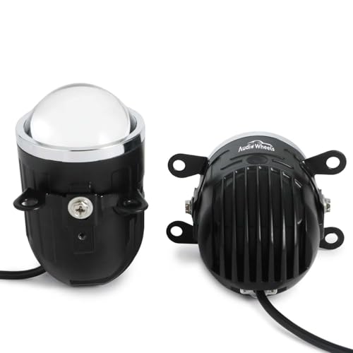 Audio Wheels 1.8" Universal LED Projector Fog Lamp - 120W | Tri-Color Output (6000K White / 4500K Warm / 3000K Yellow) | 15,000LM | Blue Film Lens | 12V/24V Car Driving Lamp for Vehicle Modification - Image 2