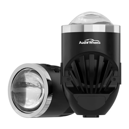 Audio Wheels 1.8" Universal LED Projector Fog Lamp - 120W | Tri-Color Output (6000K White / 4500K Warm / 3000K Yellow) | 15,000LM | Blue Film Lens | 12V/24V Car Driving Lamp for Vehicle Modification - Image 1