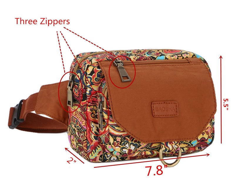 BAOSHA YB-02 Waist Bag Sports Fanny Pack Bum Bag for Women Multicoloured (Multicolour) - Image 3