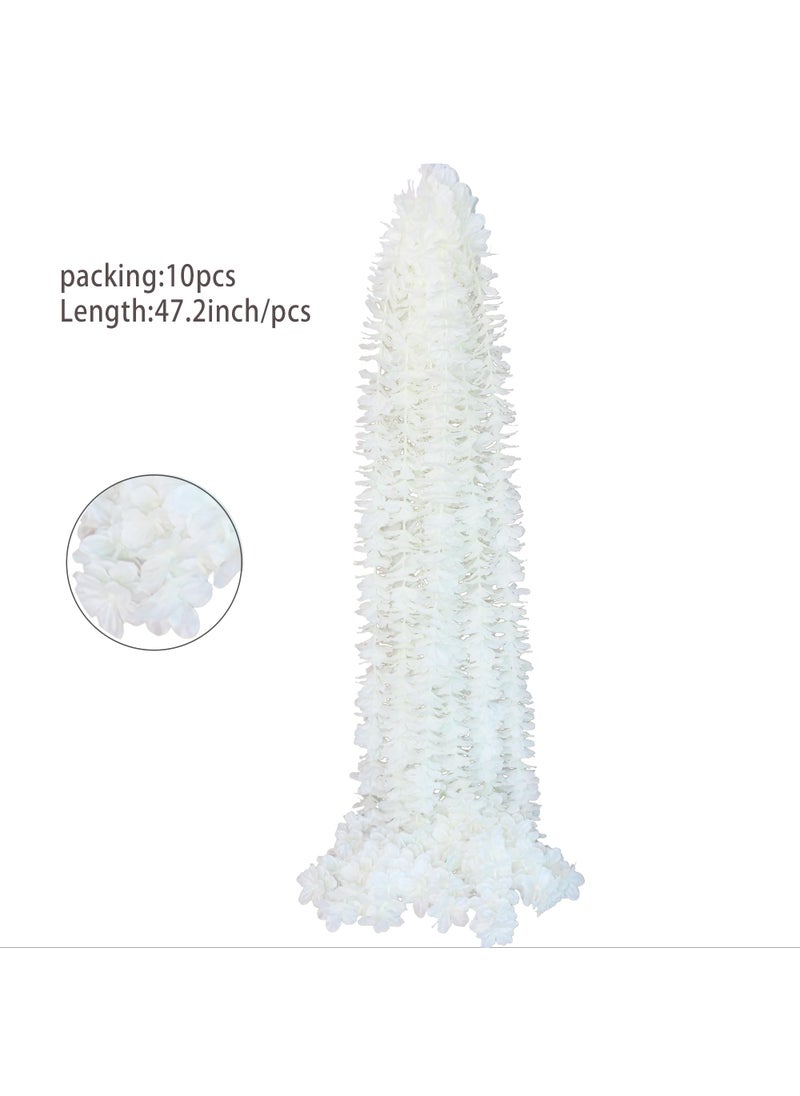 LUSHIDI LUSHIDI 32.8Ft Artificial Silk Wisteria Vine Hanging Flowers Garland Home Outdoor Wedding Arch Garden Wall Decor Pack of 10 (Off White)  - Image 4