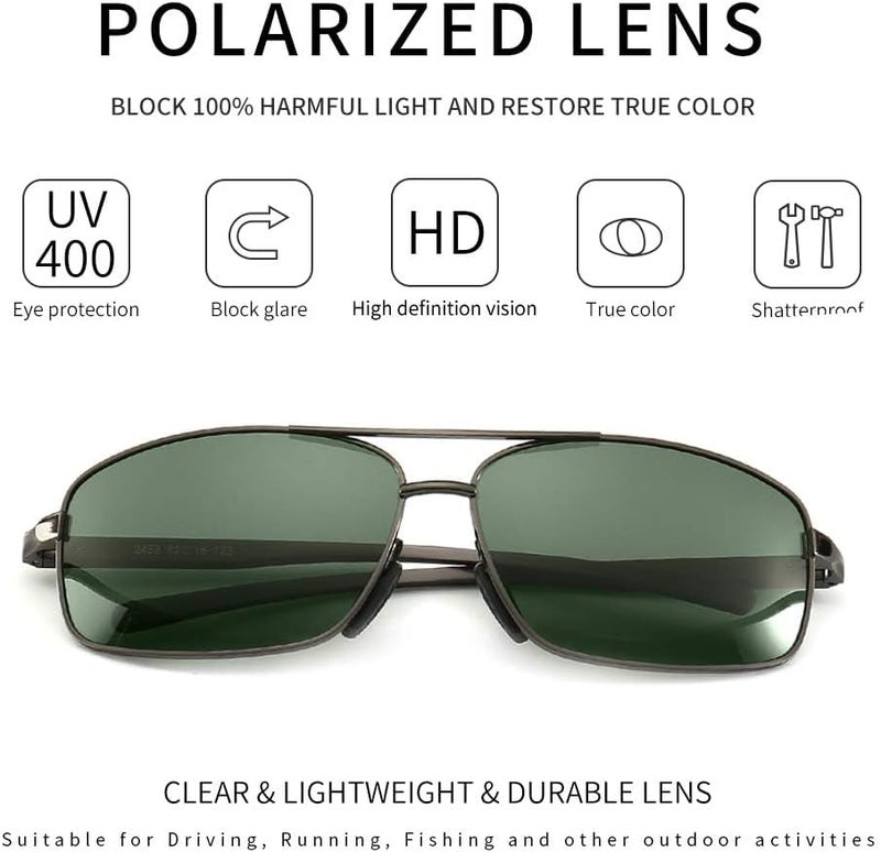 SUNGAIT Ultra Lightweight Rectangular Polarized Sunglasses UV400 Protection - Image 2