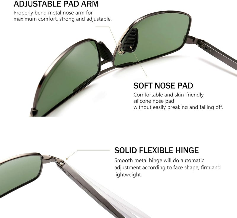 SUNGAIT Ultra Lightweight Rectangular Polarized Sunglasses UV400 Protection - Image 4
