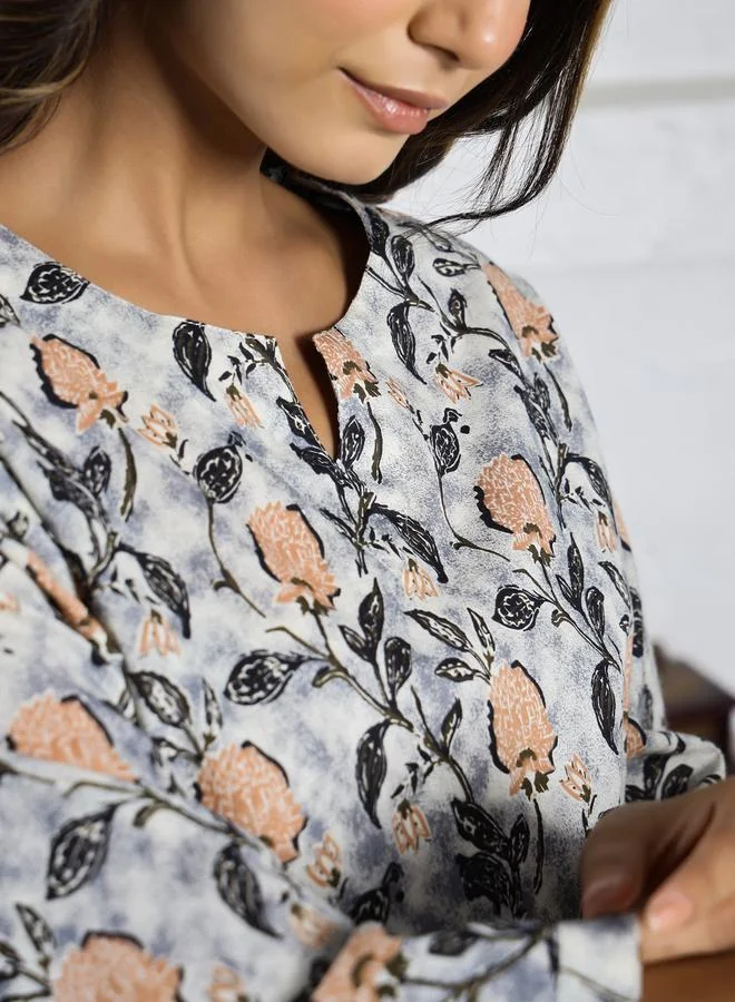 sanskrutihomes sanskrutihomes Women Floral Printed Pure Cotton Top and Pyjama Set