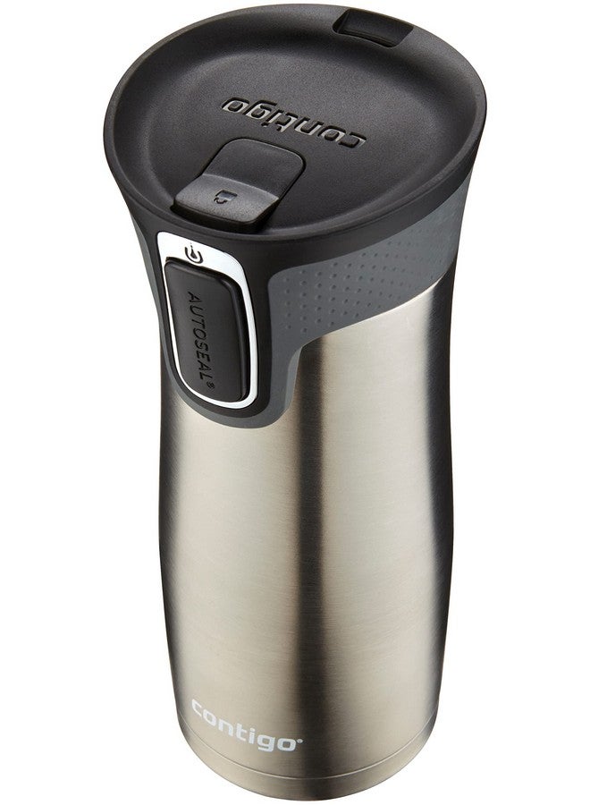Contigo Contigo West Loop Stainless Steel Travel Mug with AUTOSEAL Lid, 16oz., Stainless Steel/Black  - Image 1