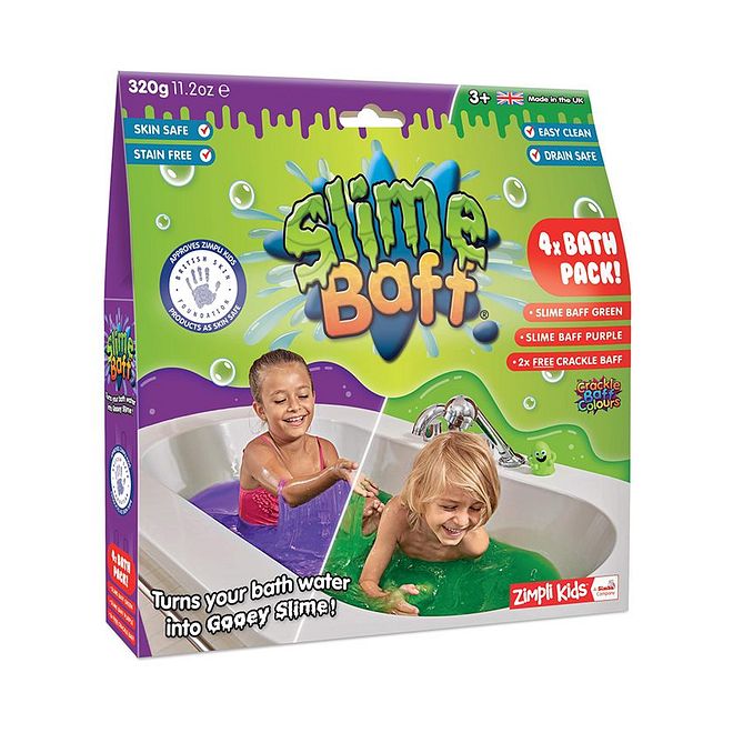 Simba Gelli Baff Slime Crackle Bath Kit, Fun Activity for Kids, Safe, Non-toxic, 3 Years+, Green/Purple - 600g