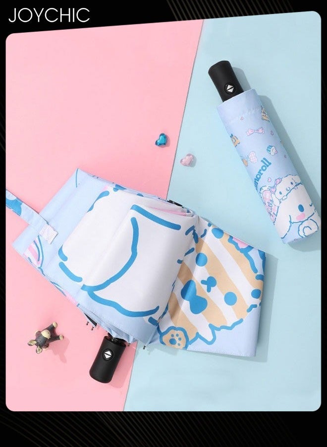 Joychic Lovely Rabbit Pattern Anti-UV Sun Proof Automatic Travel Umbrella Blue  - Image 3