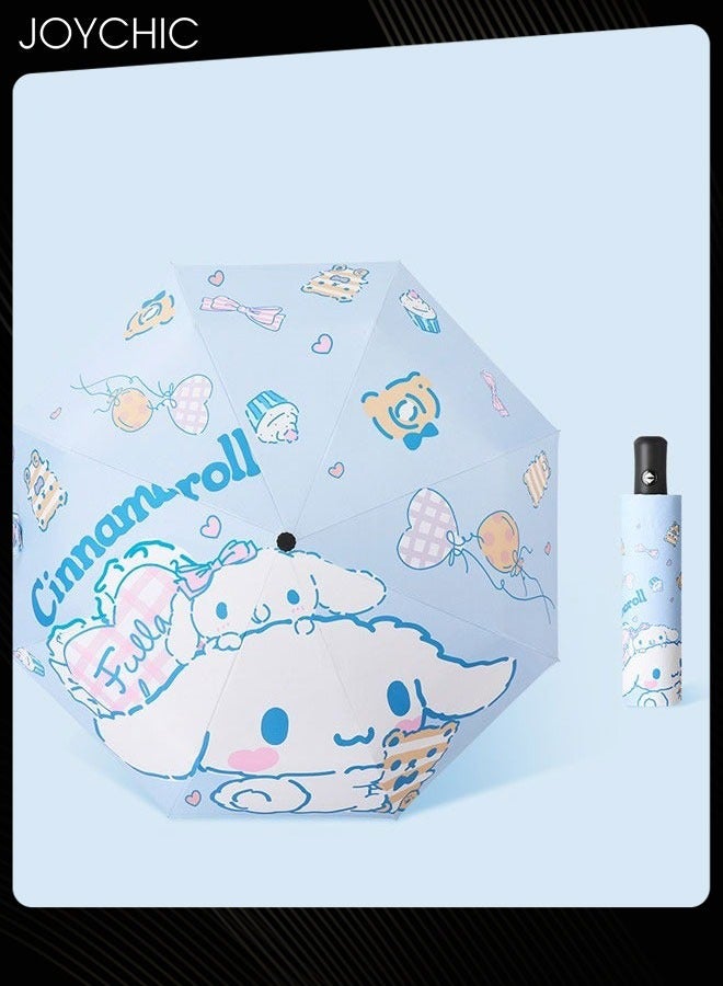 Joychic Lovely Rabbit Pattern Anti-UV Sun Proof Automatic Travel Umbrella Blue  - Image 1