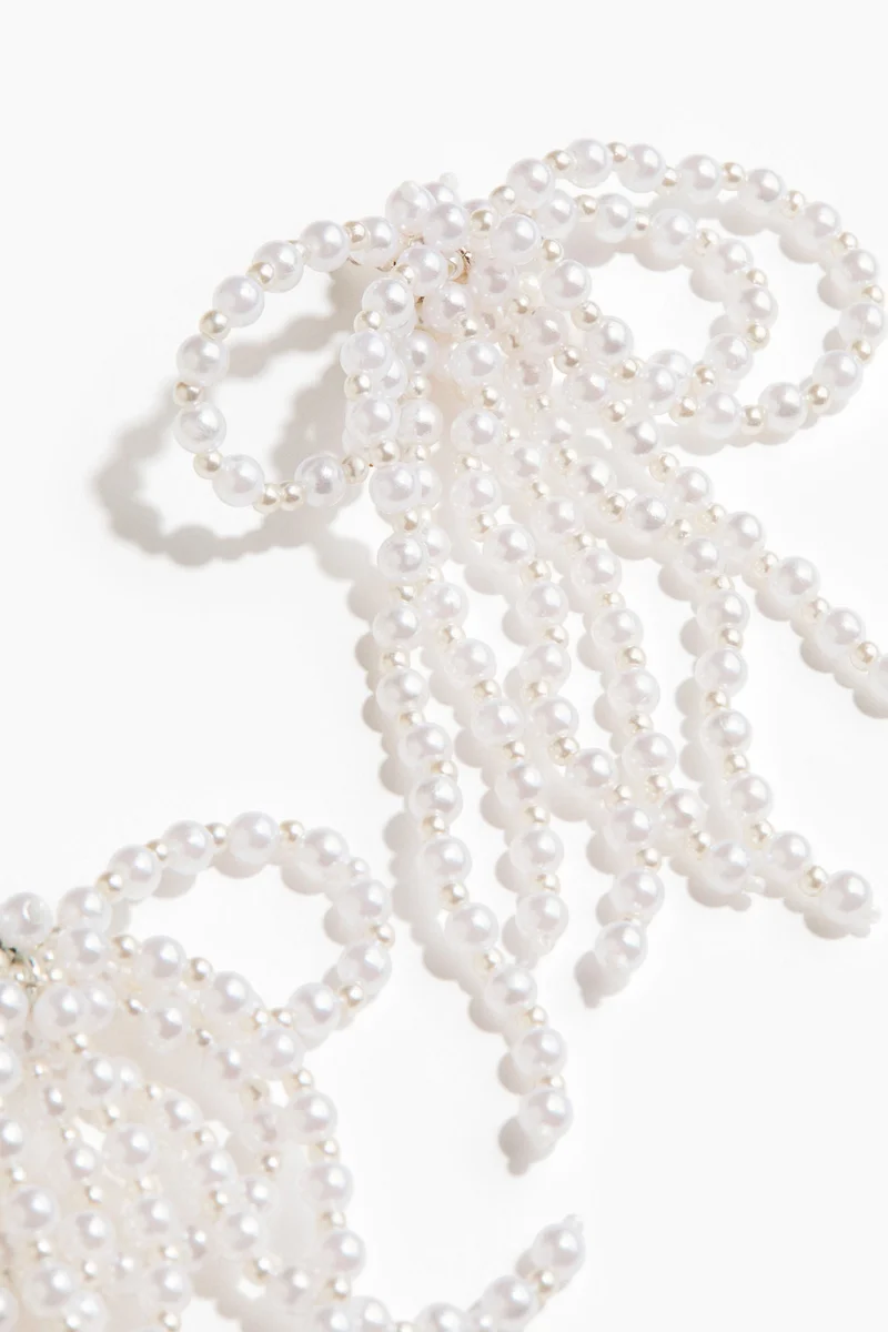 H&M Beaded bow earrings