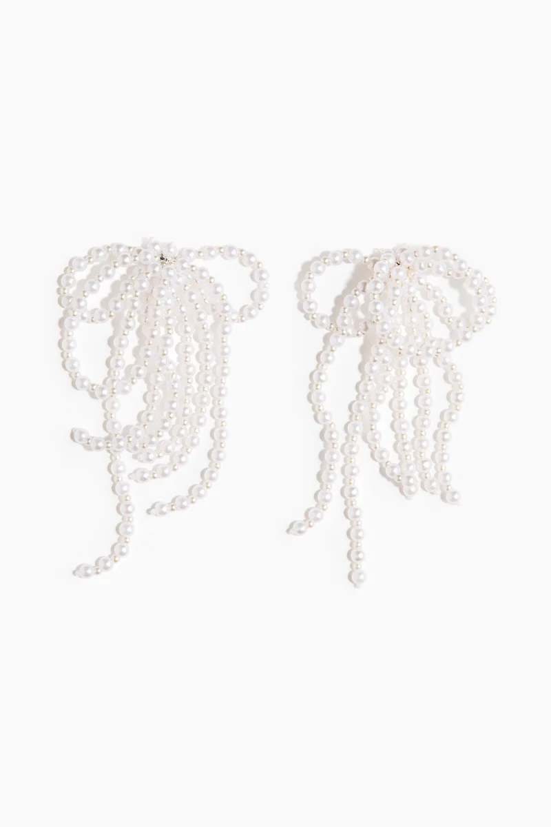 H&M Beaded bow earrings