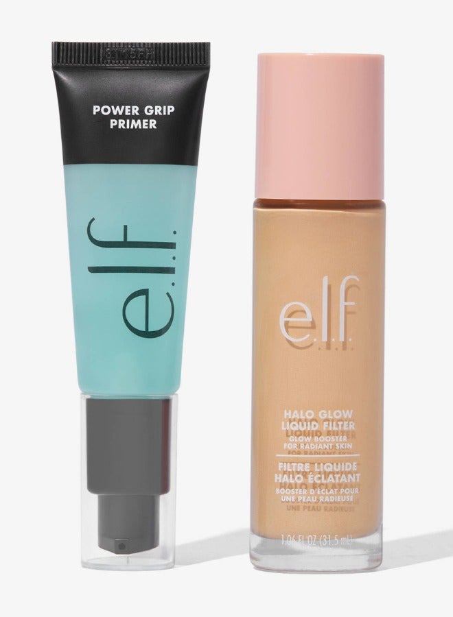 elf Power Grip Primer & Halo Glow Liquid Filter 1 Fair  for Bright and Smooth Skin and Long-lasting Makeup Fixation - Image 1