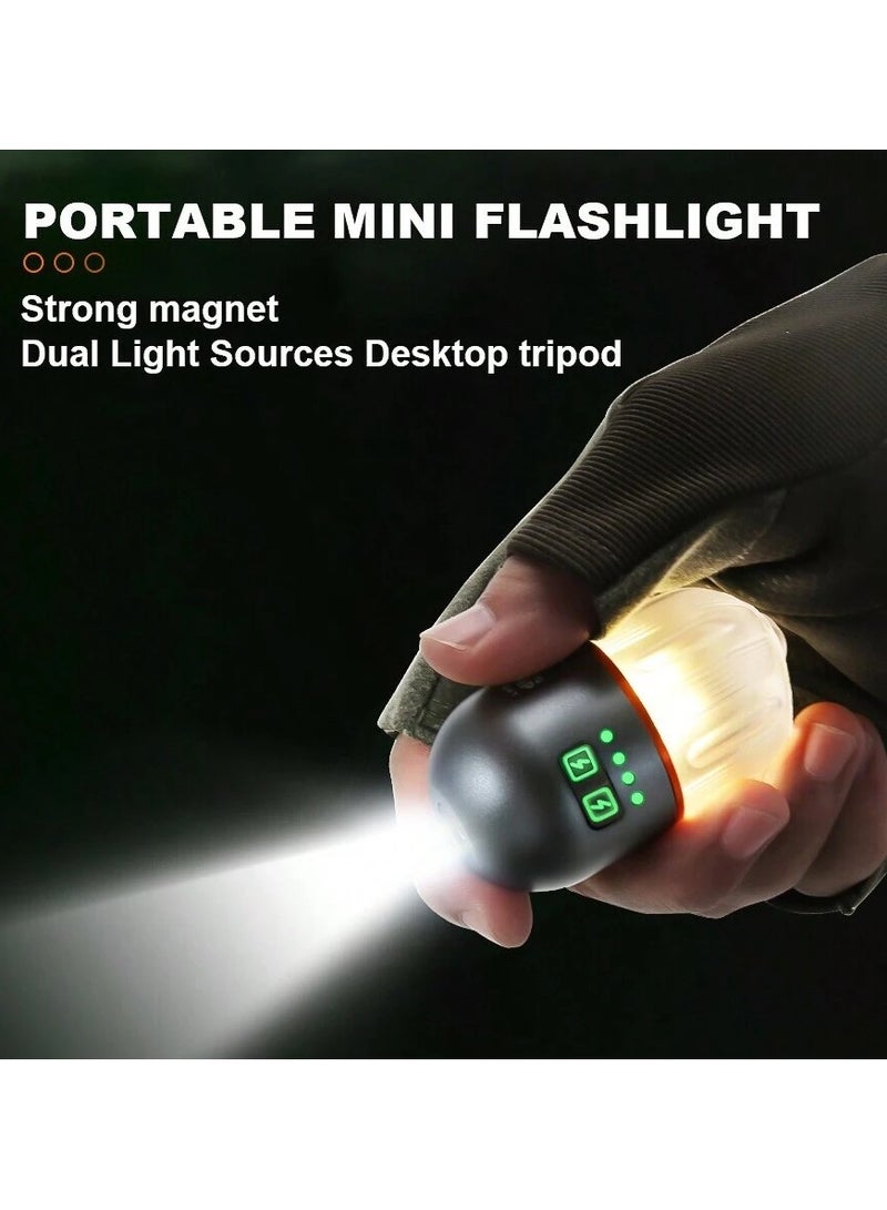 Yemao Rechargeable Multifunctional Mini Camping Flashlight magnetic base design with tripod - Image 2