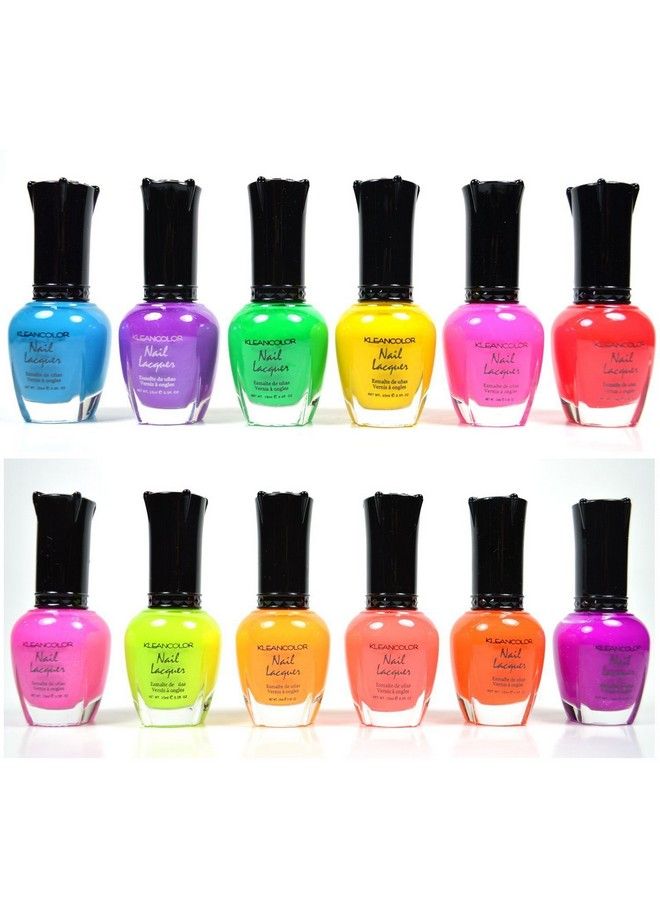 Kleancolor Neon Colors 12 Full Colletion Set Nail Polish Lacquer - Image 2