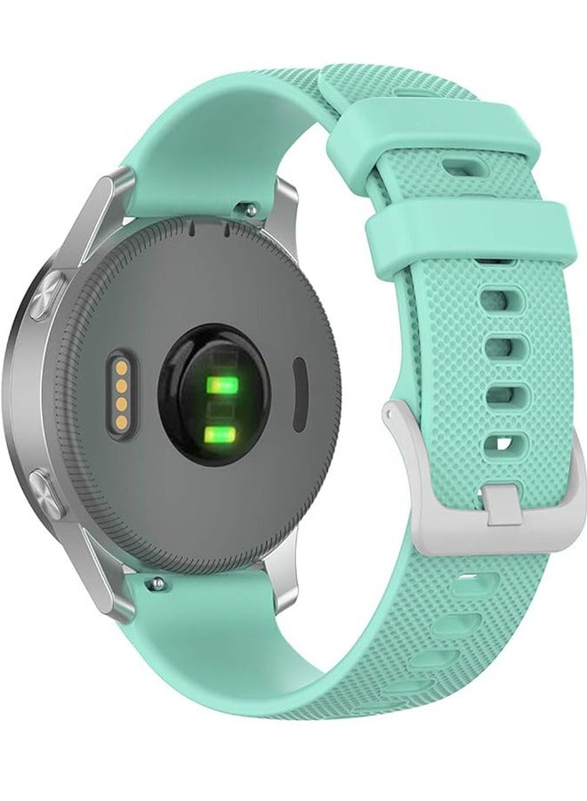 Silicone watch strap 20mm Compatible with Samsung Galaxy  Watch 7/6/5/4 40mm 44mm/Watch 6 Classic 43mm 47mm/Watch 5 Pro 45mm/Watch 4 Classic/Active 2 Band, 20mm Soft Silicone Sport Strap Wristbands Women Men(Green) - Image 2