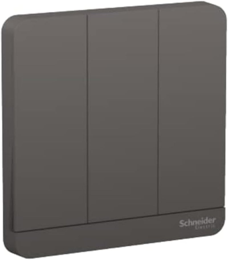 Schneider Electric Schneider AvatarOn Three Gang One Way Switch - Dark Grey - Image 1