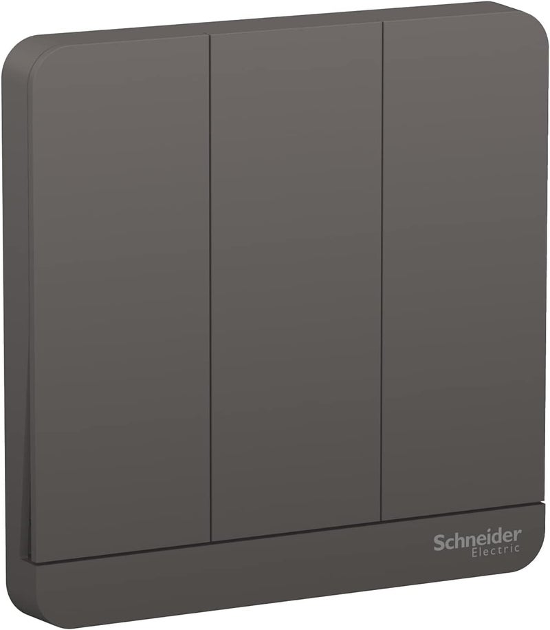 Schneider Electric Schneider AvatarOn Three Gang One Way Switch - Dark Grey - Image 2