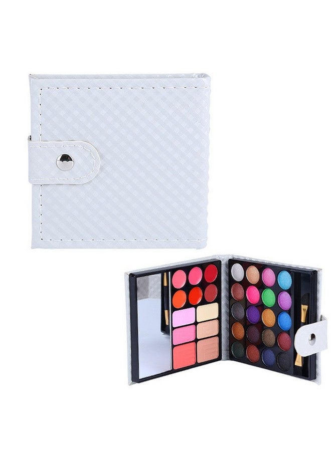 FantasyDay Pro 32 Colors All In One Ultimate Color Makeup Palette Carry All Eyeshadow Cosmetic Contouring Makeup Kit (With 6 Lipgloss, 3 Blush, 3 Face Powder And 2 Brush) White Bag - Image 1