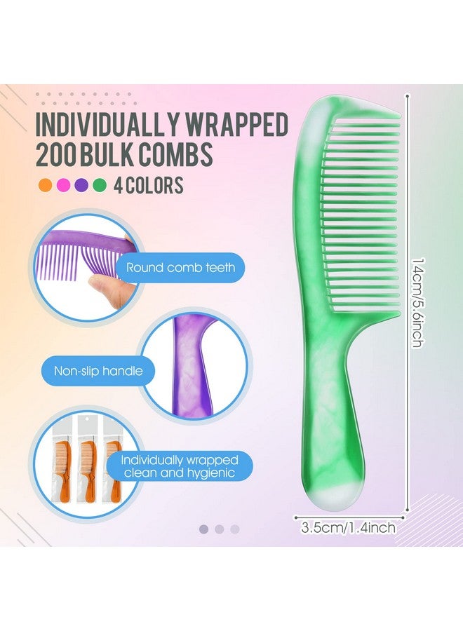 نوجو 200 قطعة من أمشاط الشعر ملفوفة بشكل فردي، مجموعة أمشاط شعر ملونة، مجموعة أمشاط شعر ملونة، لمأوى الفندق، التمريض المنزلي، الكنيسة الخيرية، 4 أنماط - Image 2