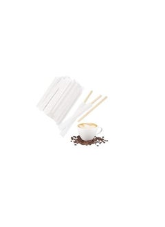Generic Wooden Coffee Stirrer Individually Wrapped Disposable Coffee Beverage Tea Stirrer Eco-Friendly Round End Wood Sticks (240 Pieces)  - Image 1