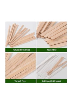 Generic Wooden Coffee Stirrer Individually Wrapped Disposable Coffee Beverage Tea Stirrer Eco-Friendly Round End Wood Sticks (240 Pieces)  - Image 4