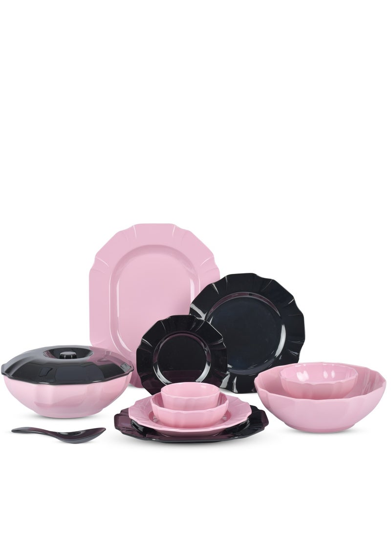 42 Piece Melamine Diamond Set Black/Rose - pzsku/Z93142C0E24EFD4CFADAFZ/45/_/1722700312/830207d7-d2ab-4a7c-bac8-ec7bd1f27027